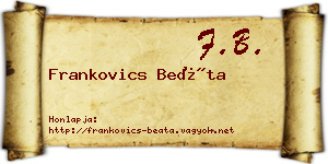 Frankovics Beáta névjegykártya