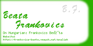 beata frankovics business card